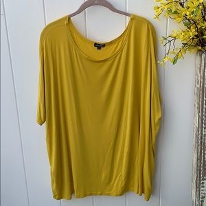 Anna lane XL yellow blouse top short sleeves